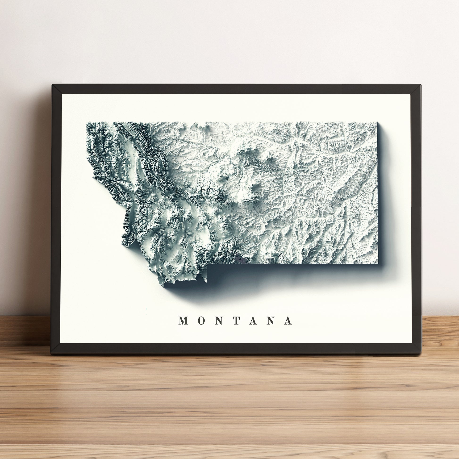 vintage shaded relief map of Montana