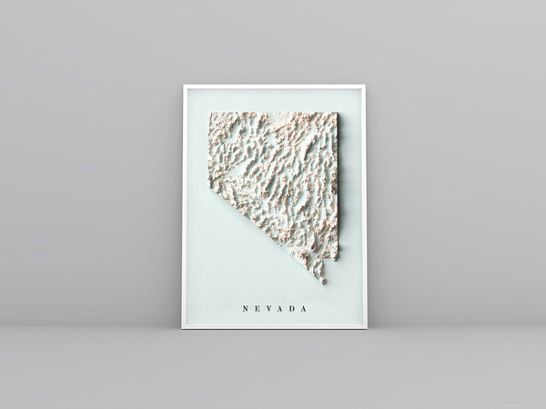 vintage shaded relief map of Nevada