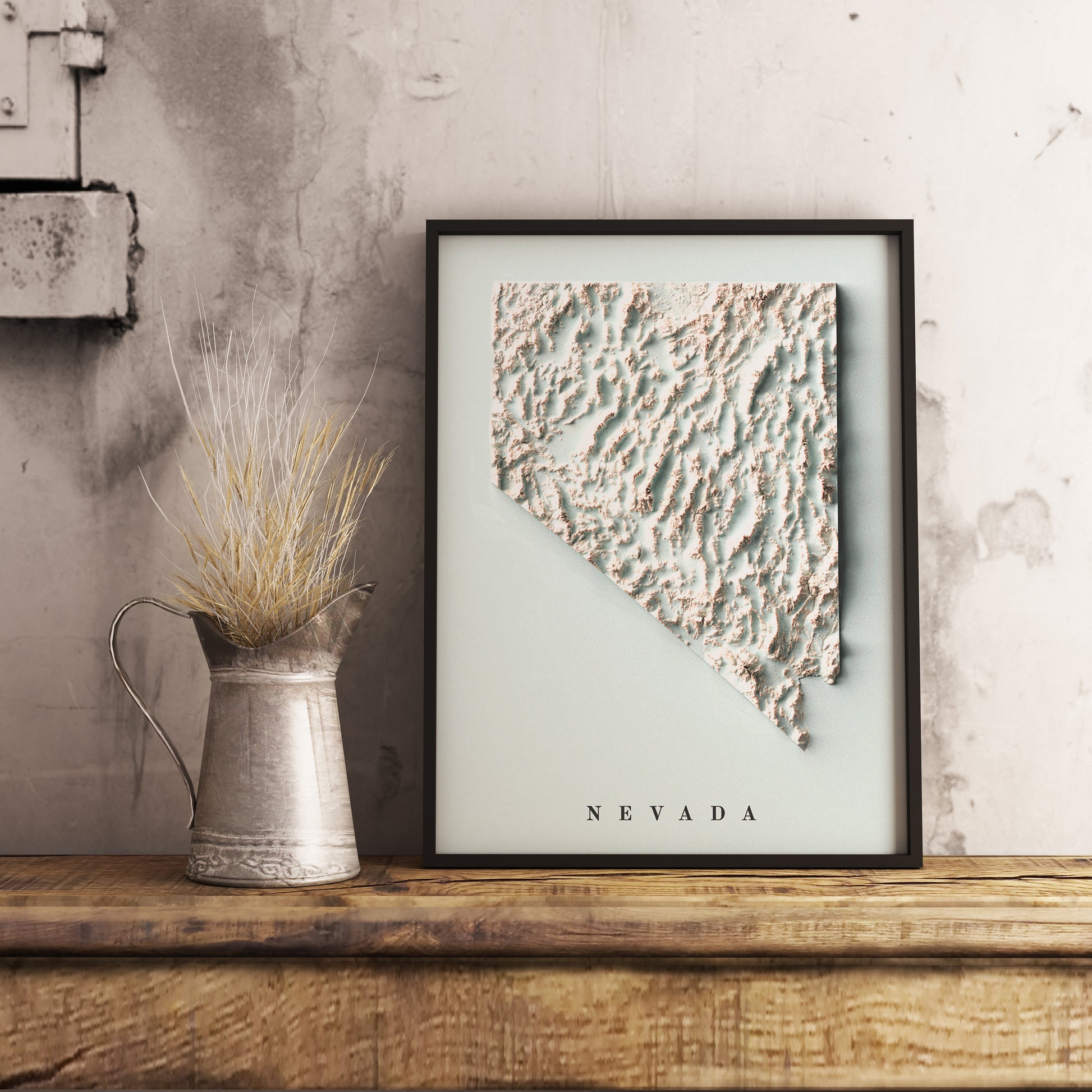 vintage shaded relief map of Nevada