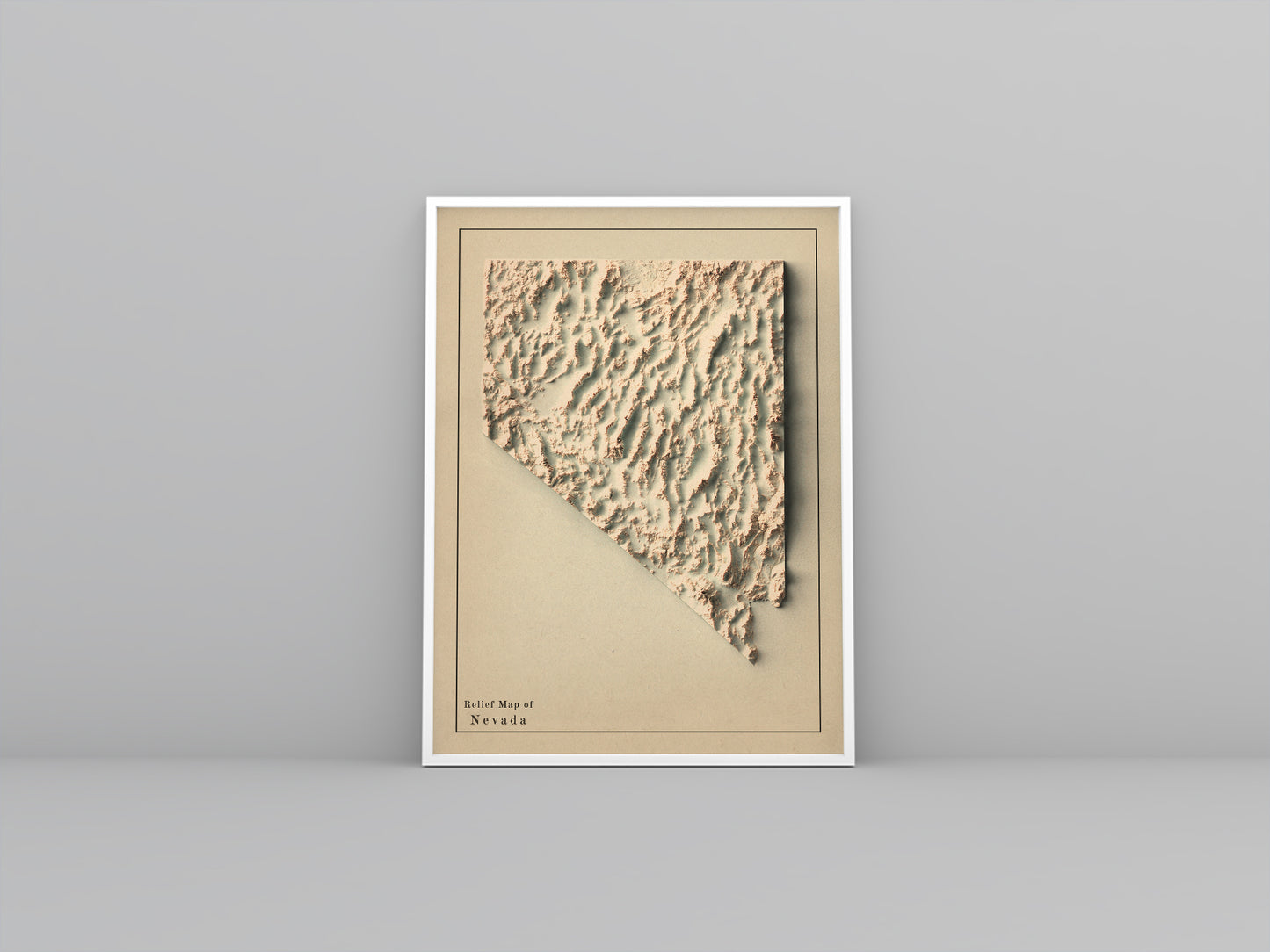 vintage shaded relief map of Nevada