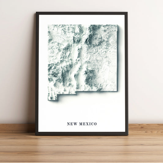 vintage shaded relief map of New Mexico