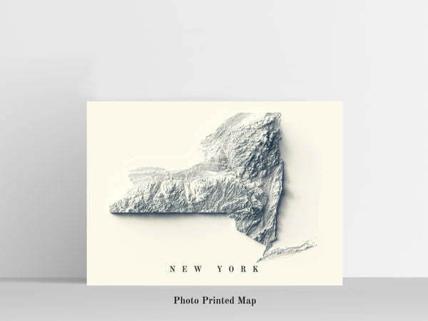 vintage shaded relief map of New York state
