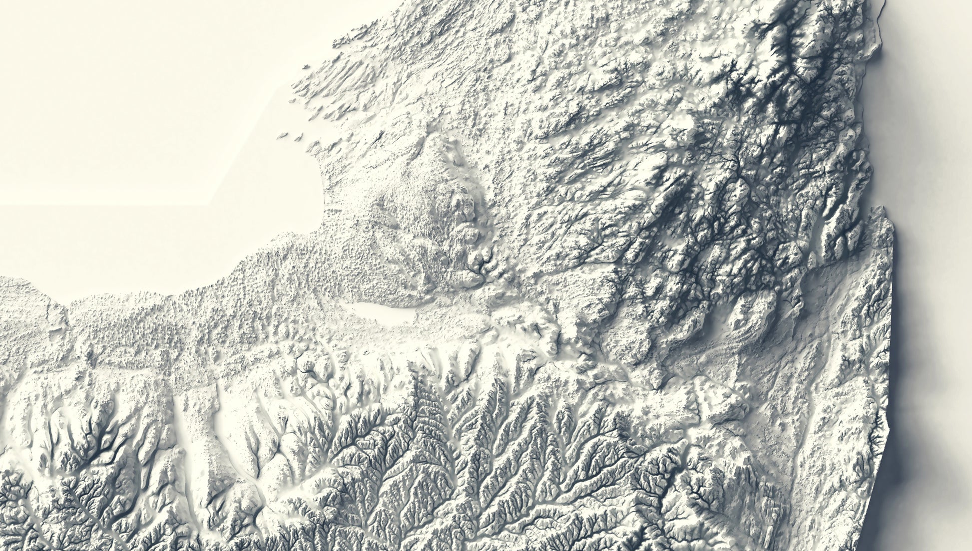 vintage shaded relief map of New York state