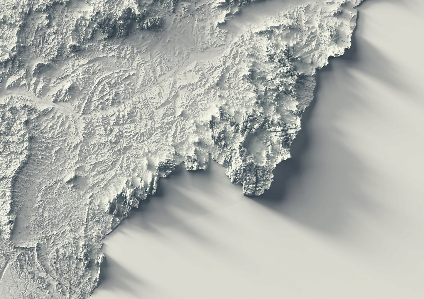 vintage shaded relief map of Nigeria