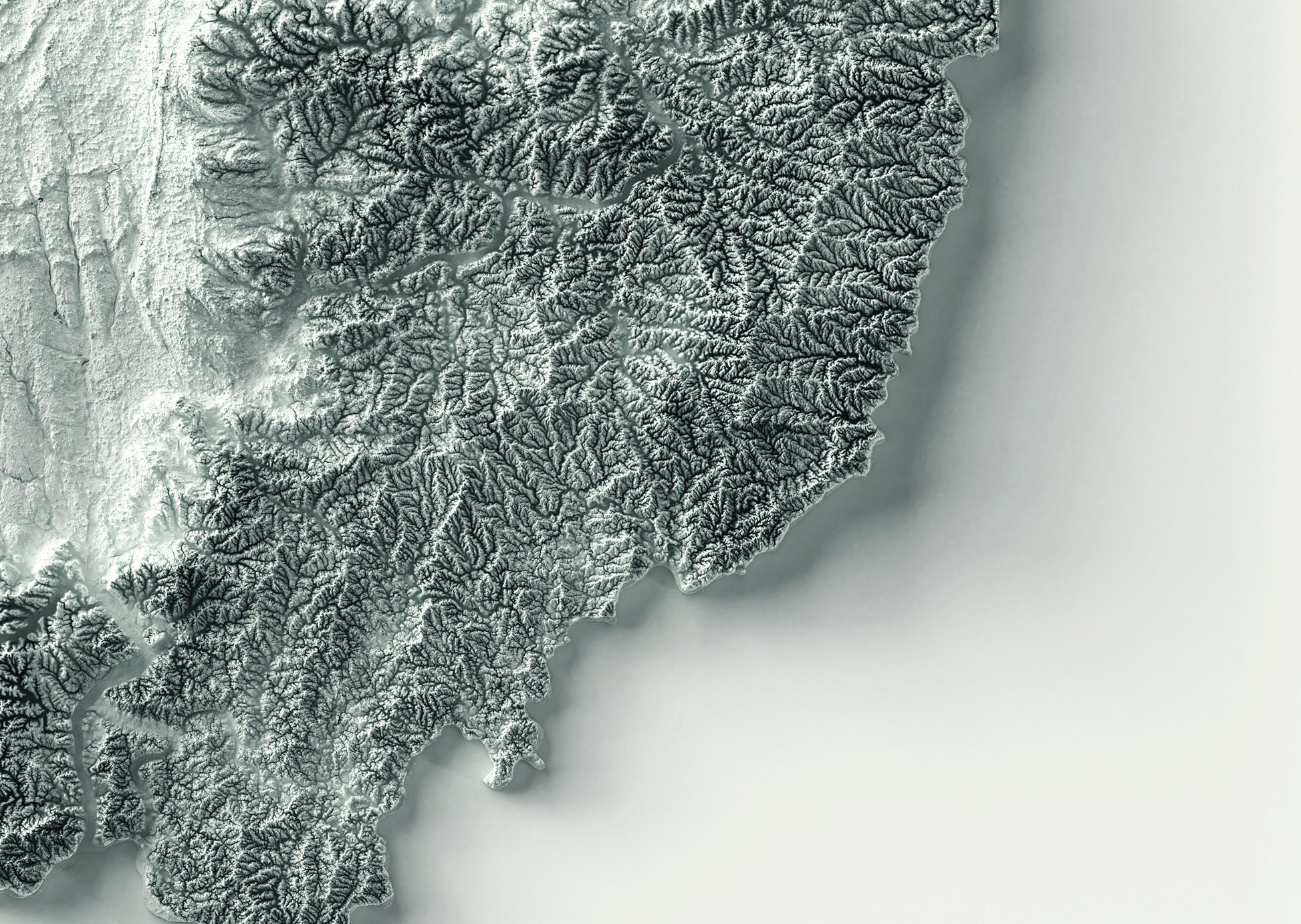 vintage shaded relief map of Ohio