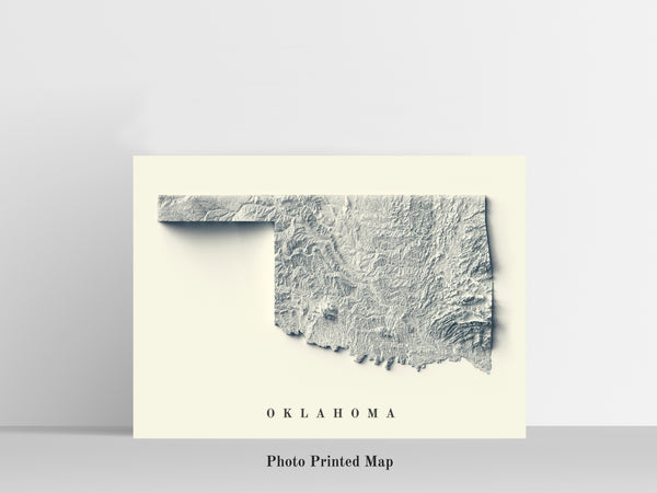 vintage shaded relief map of Oklahoma