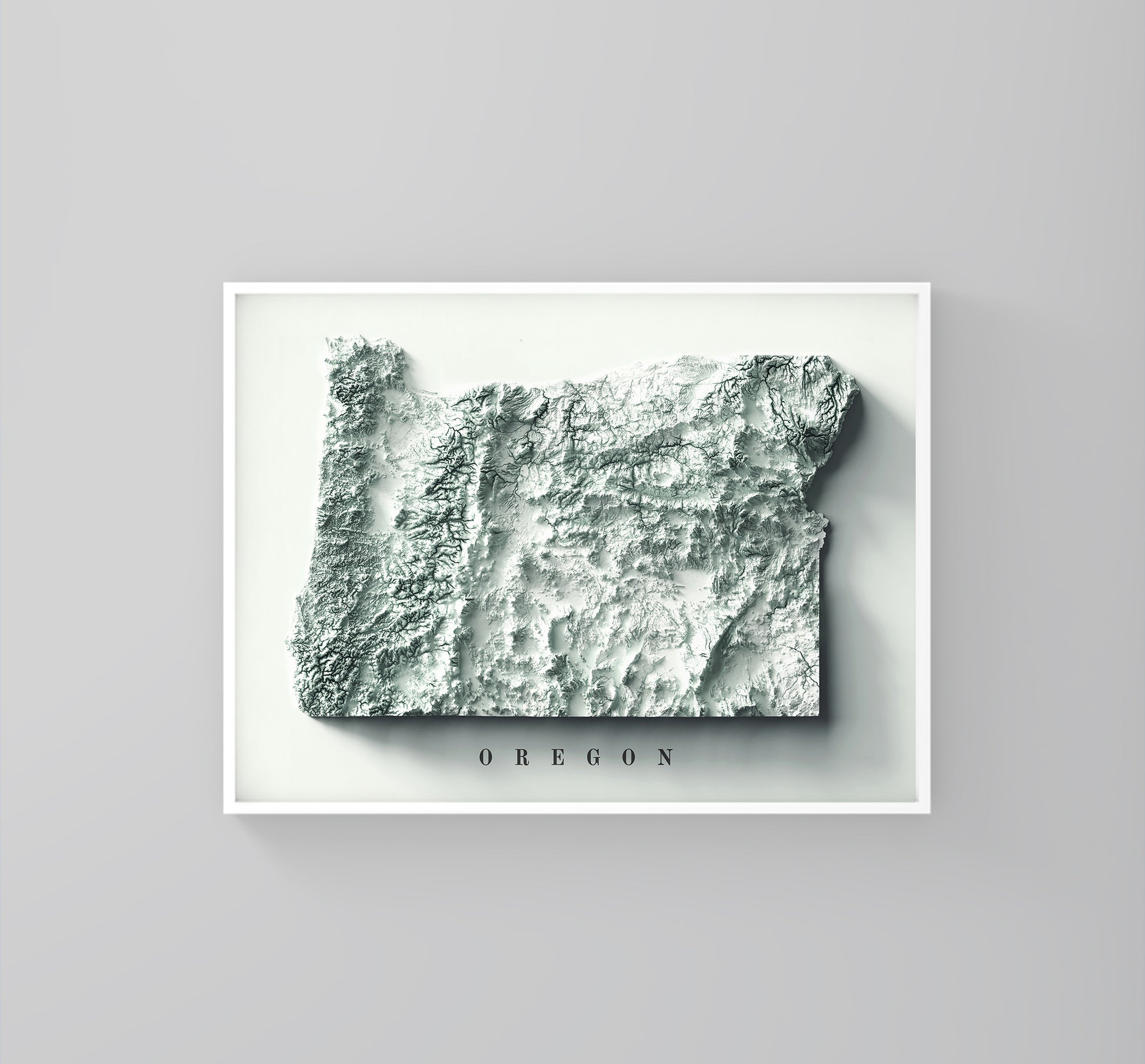 vintage shaded relief map of Oregon