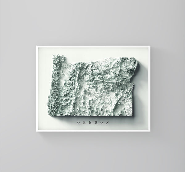 vintage shaded relief map of Oregon