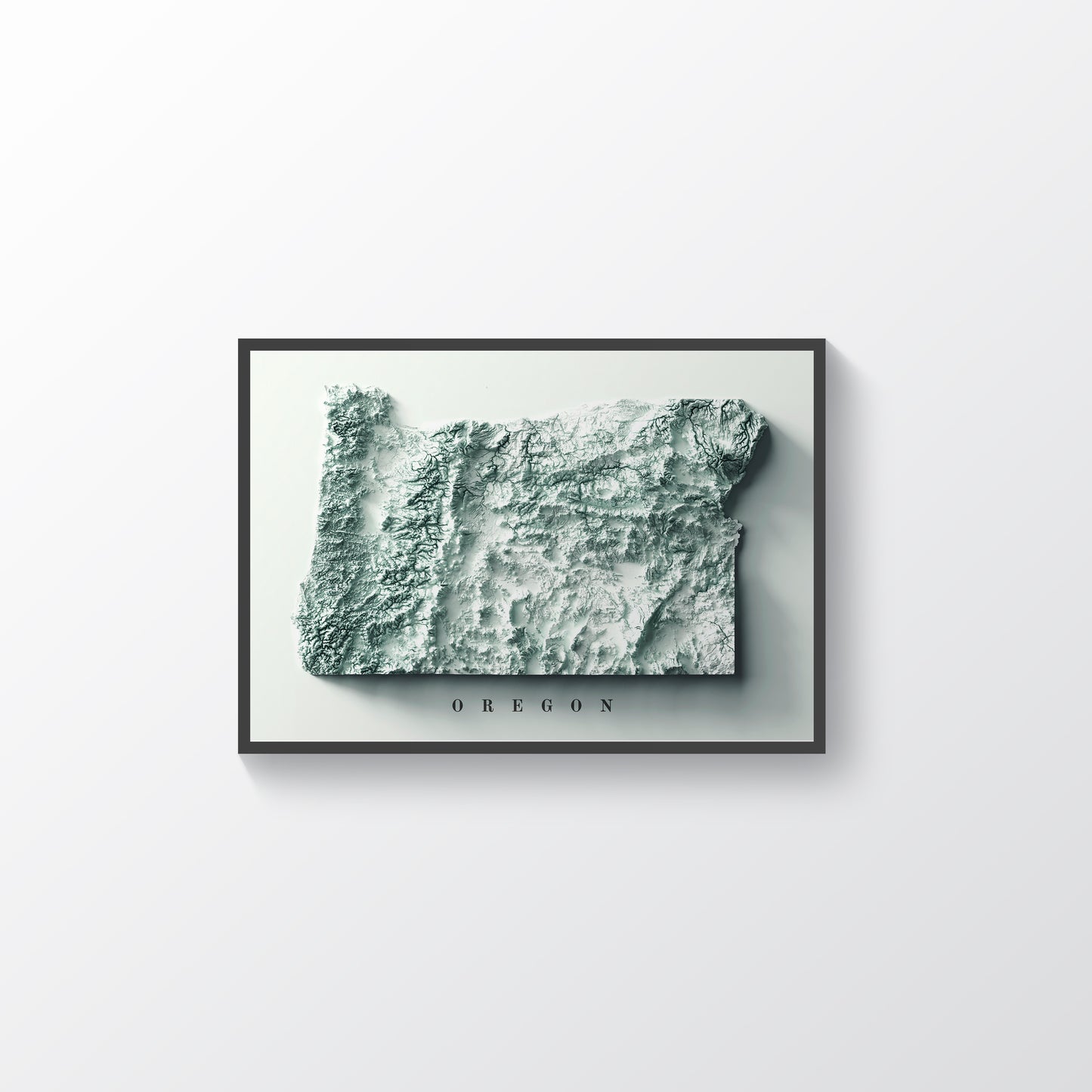 vintage shaded relief map of Oregon