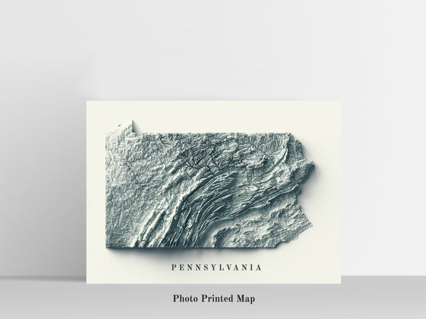 vintage shaded relief map of Pennsylvania 