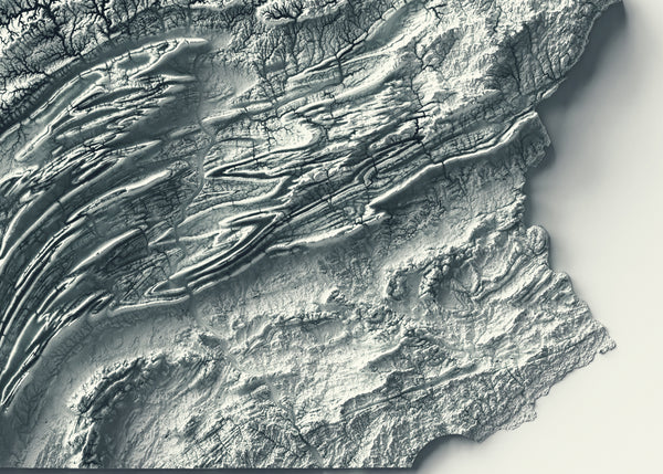 vintage shaded relief map of Pennsylvania 