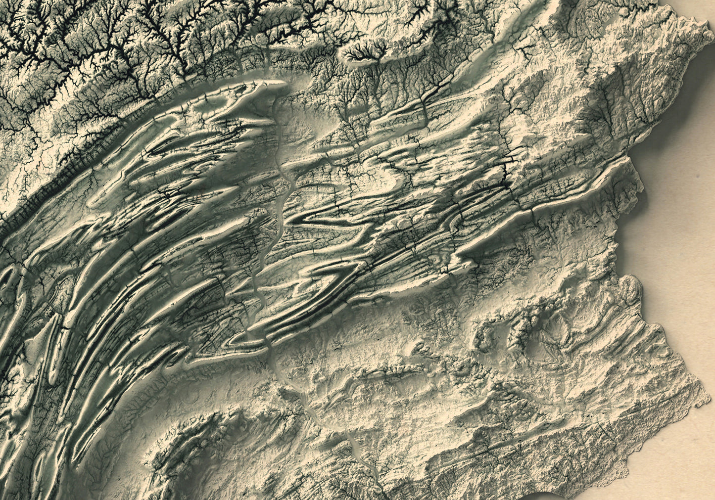 vintage shaded relief of Pennsylvania 