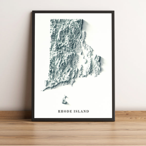 vintage shaded relief map of Rhode Island