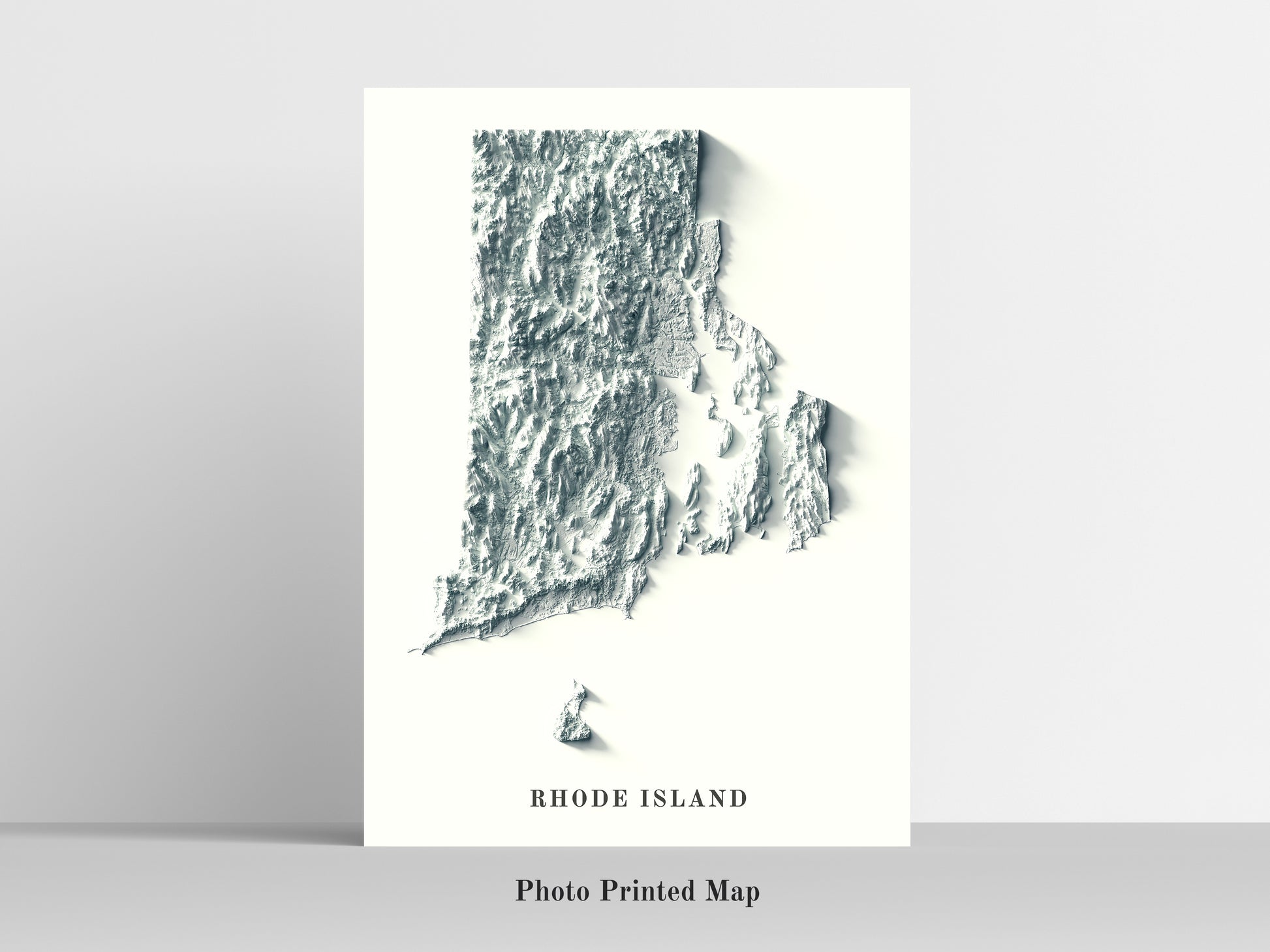 vintage shaded relief map of Rhode Island