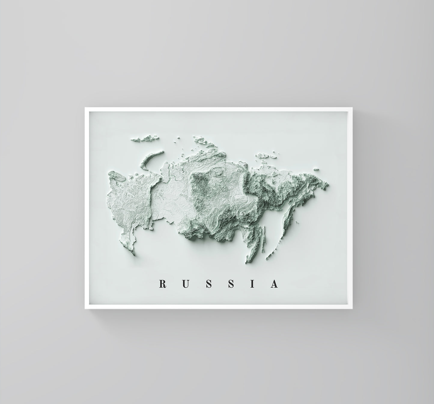 vintage shaded relief map of russia