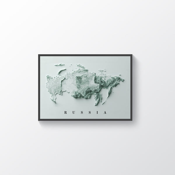 vintage shaded relief map of russia