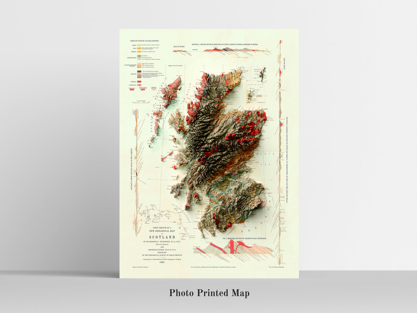 Image showing a vintage relief map of Scotland