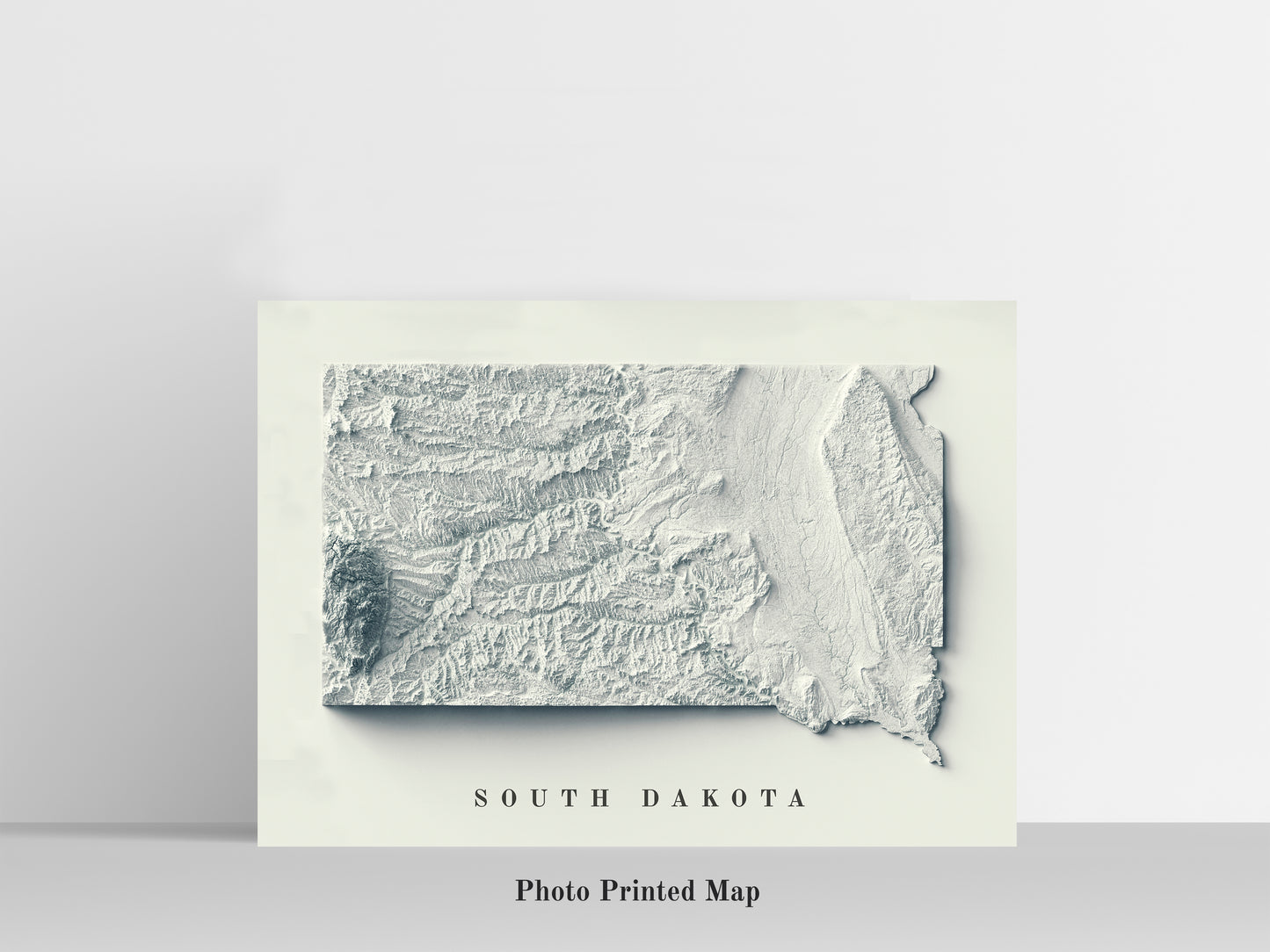 shaded vintage relief map of South Dakota