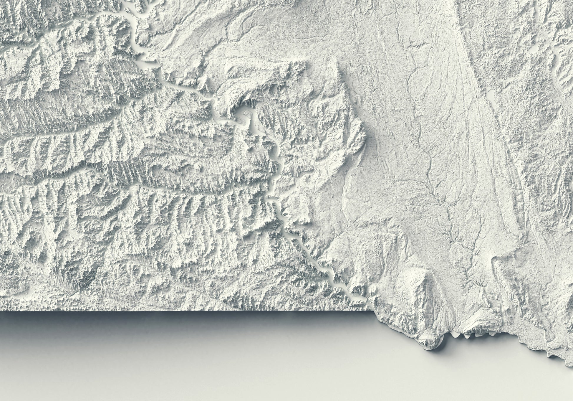 shaded vintage relief map of South Dakota