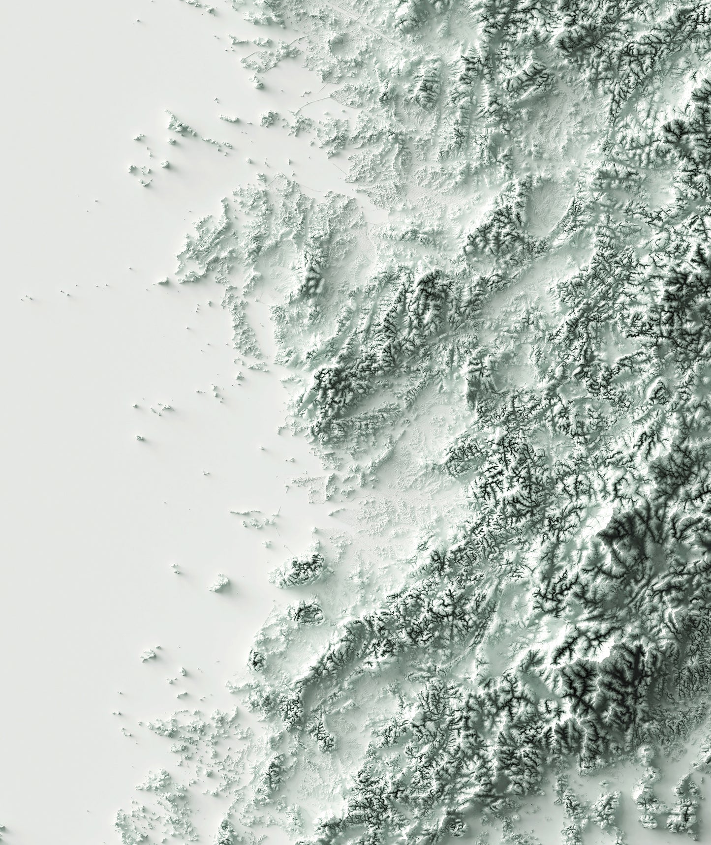 vintage shaded relief map of South Korea