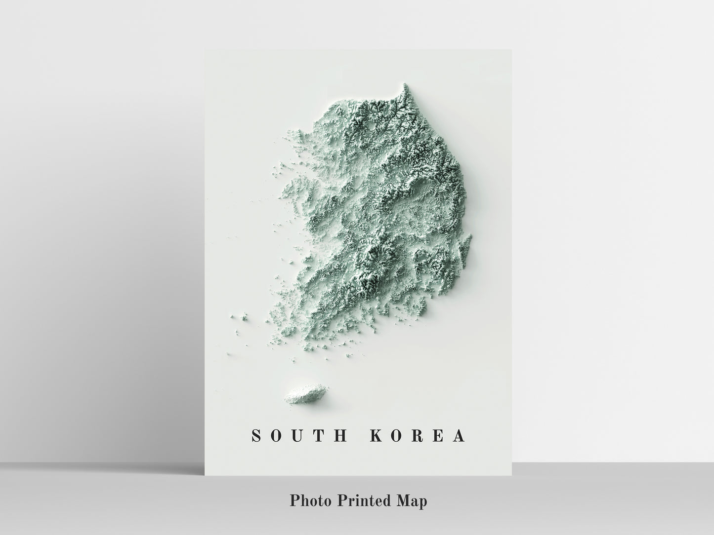 vintage shaded relief map of South Korea