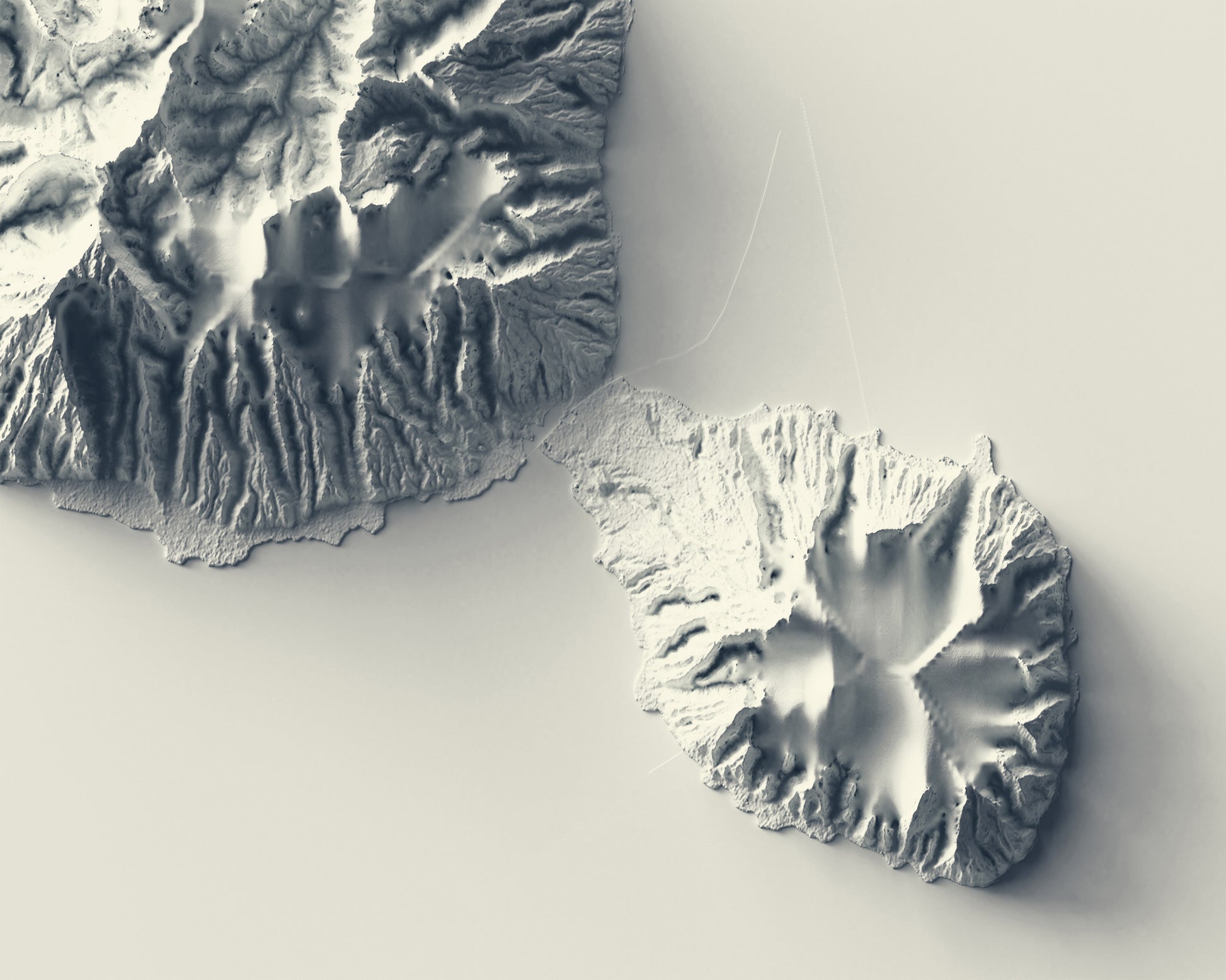 vintage shaded relief map of the Tahiti