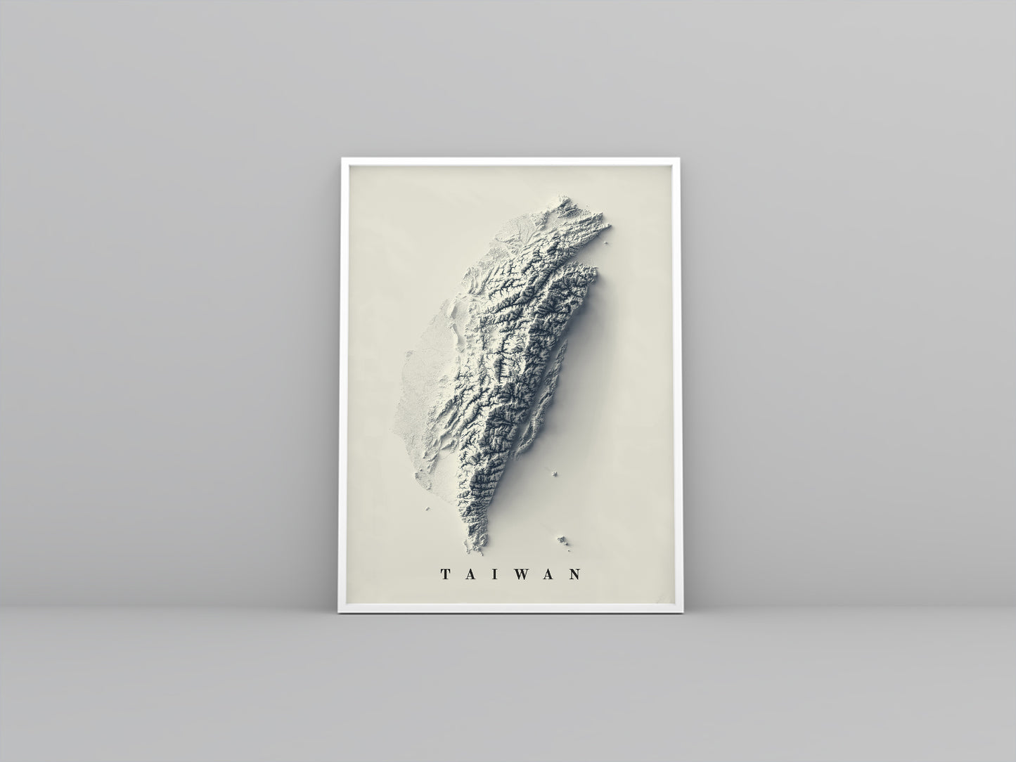 vintage shaded relief map of Taiwan