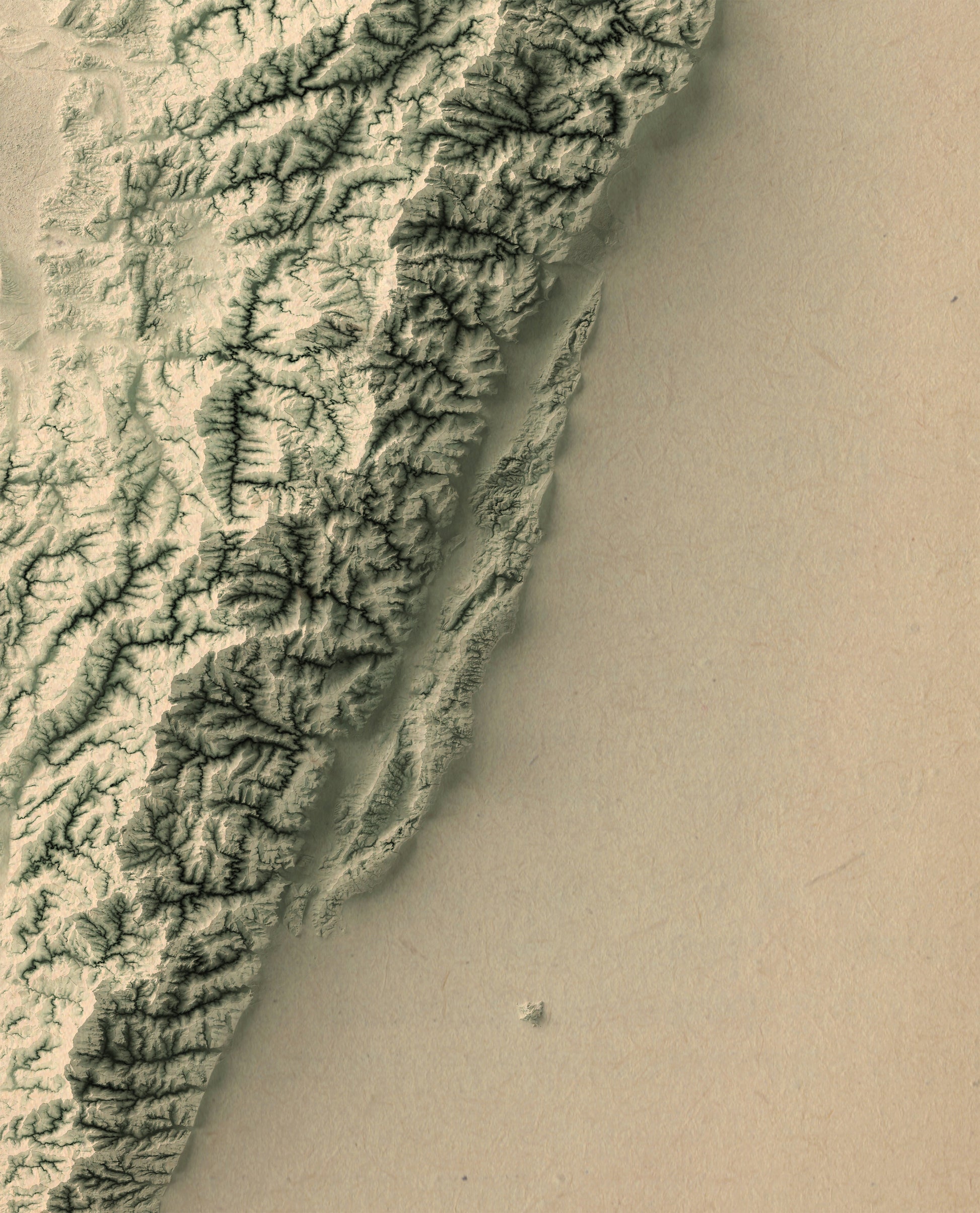 vintage shaded relief map of Taiwan