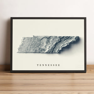 shaded vintage relief map of tennessee