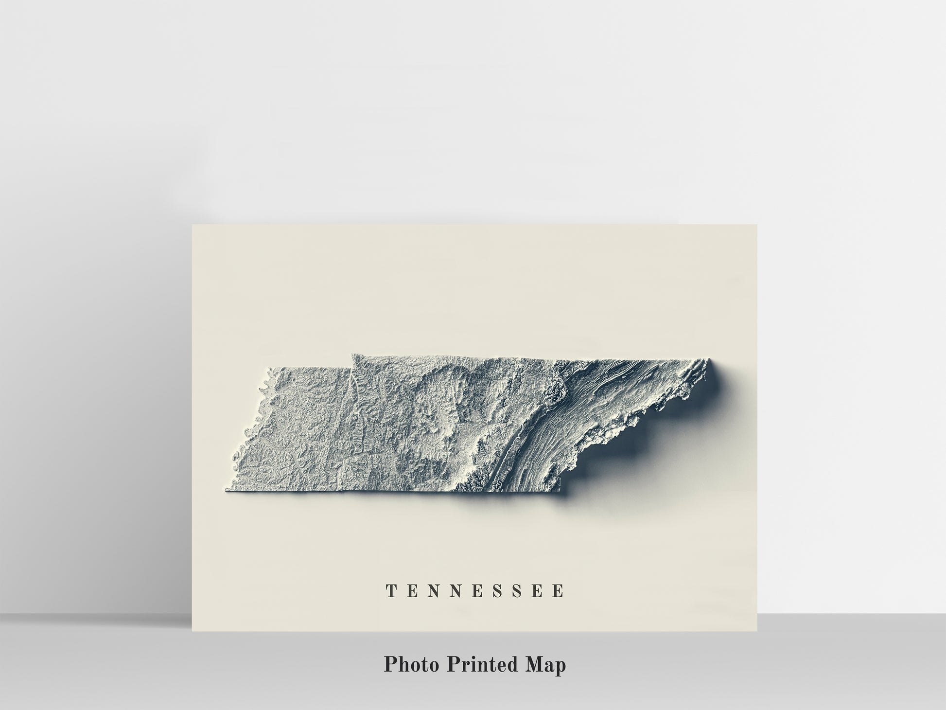 shaded vintage relief map of tennessee