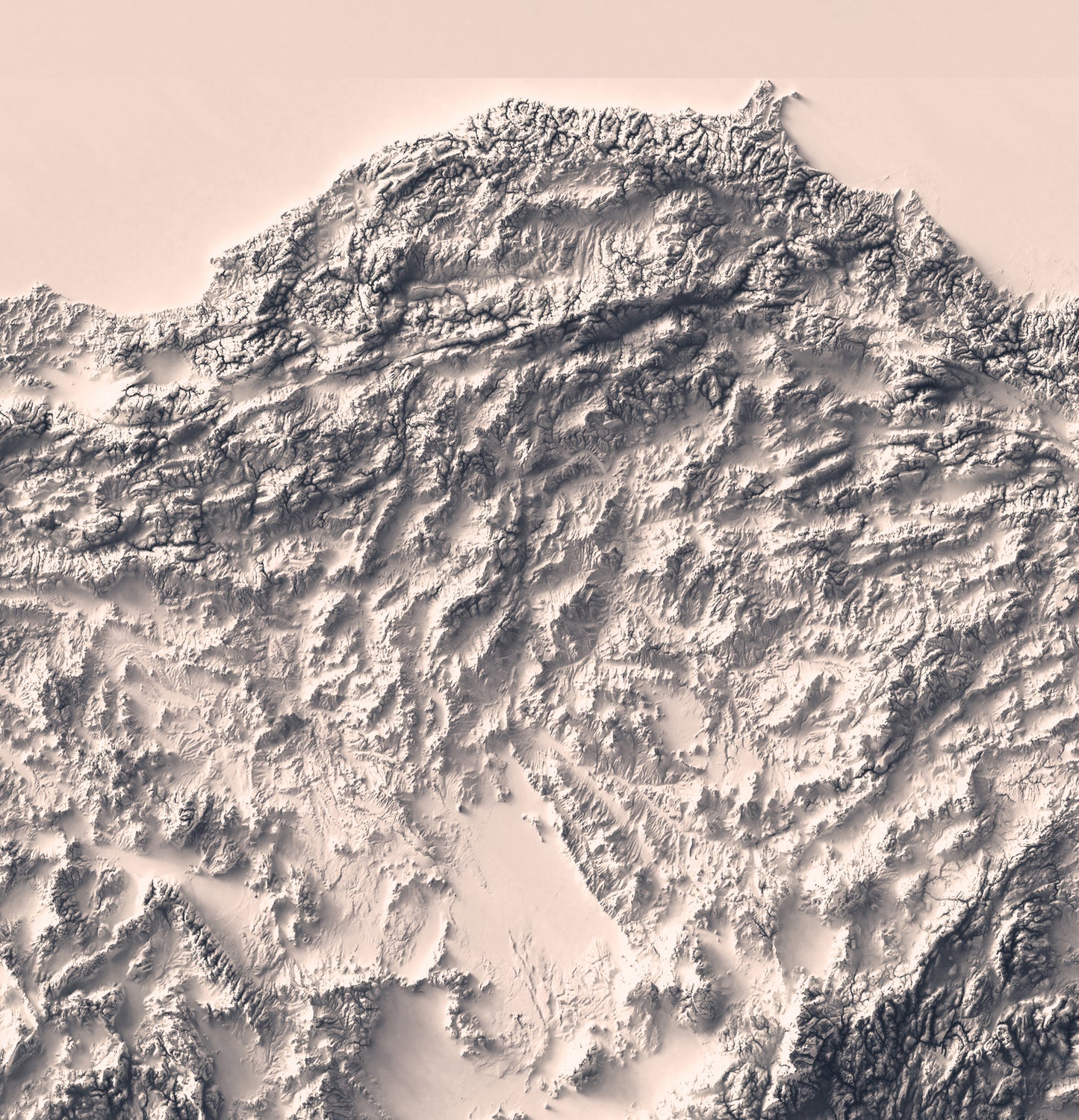 vintage shaded relief map of turkey