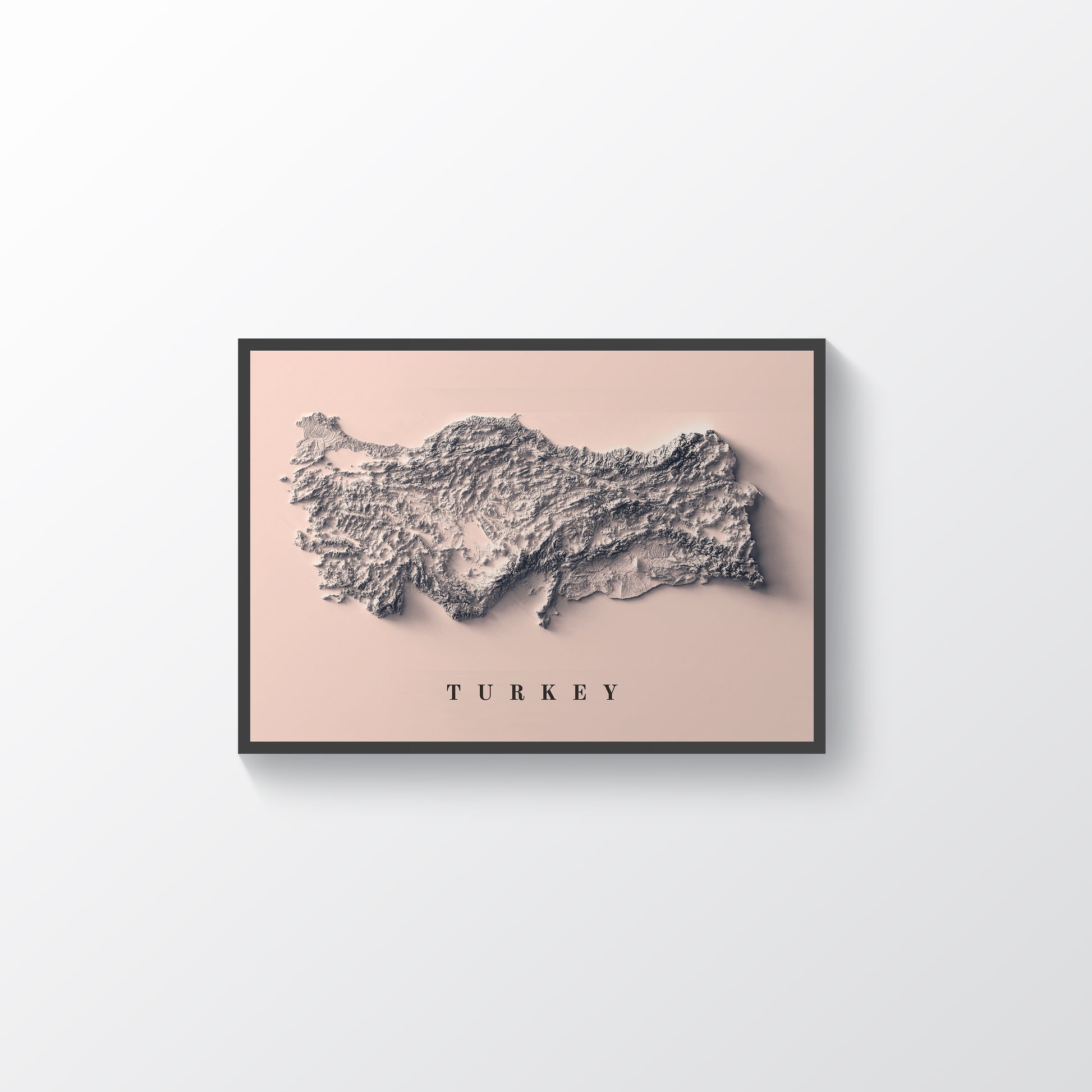 vintage shaded relief map of turkey