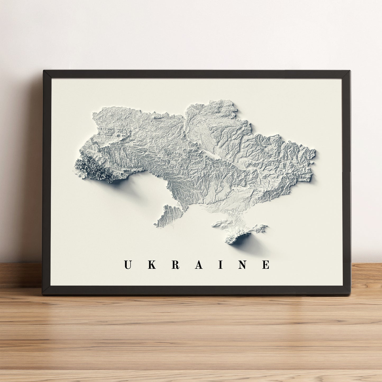 vintage shaded relief map of Ukraine