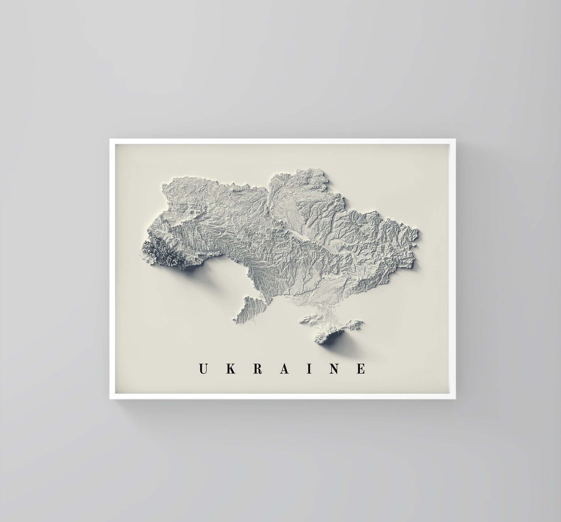 vintage shaded relief map of Ukraine