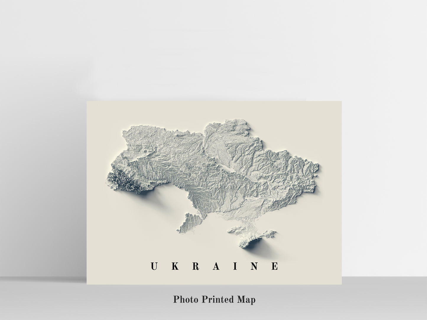 vintage shaded relief map of Ukraine