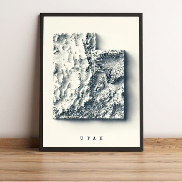 shaded vintage relief map of Utah