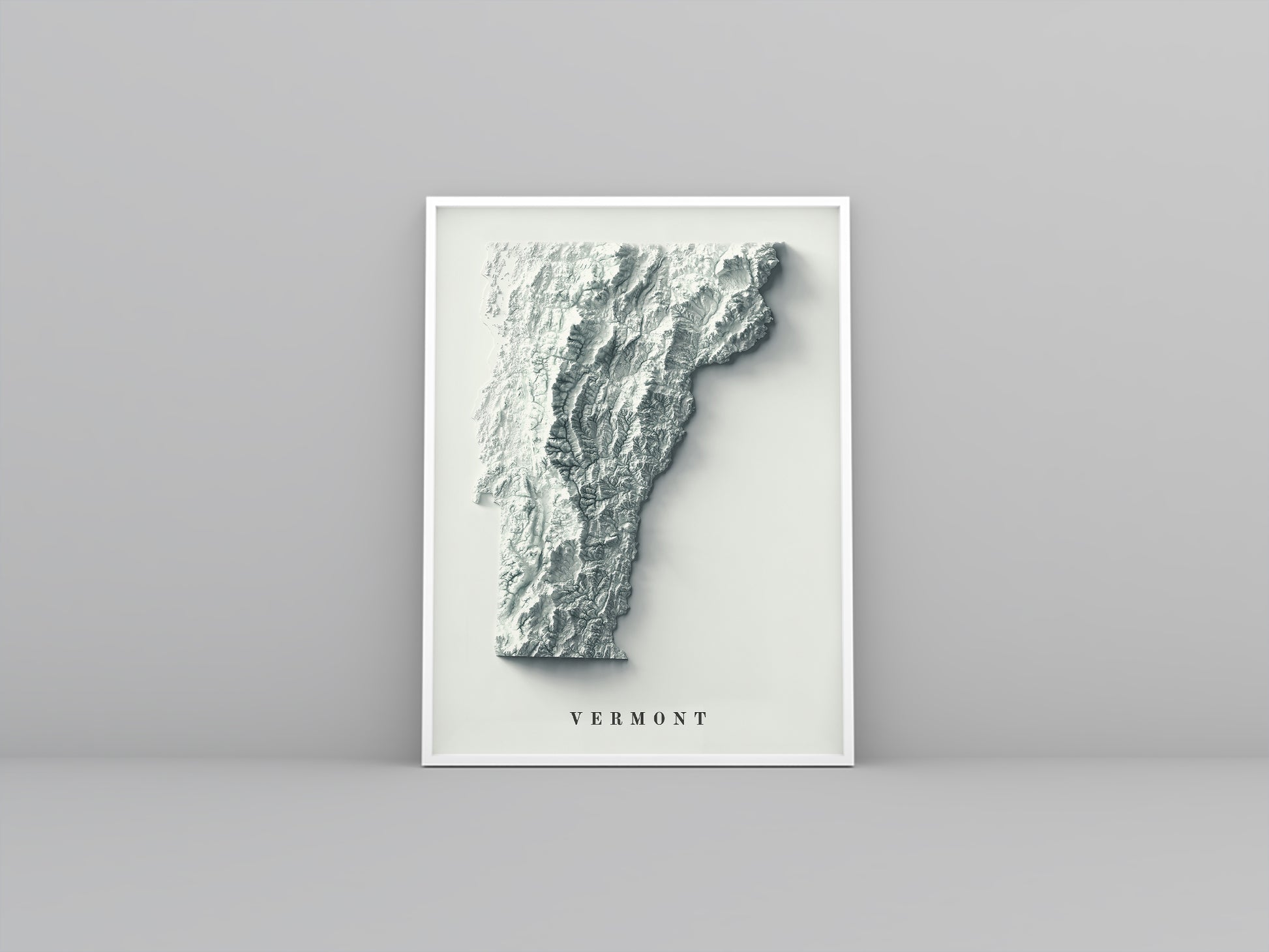 shaded vintage relief map of Vermont