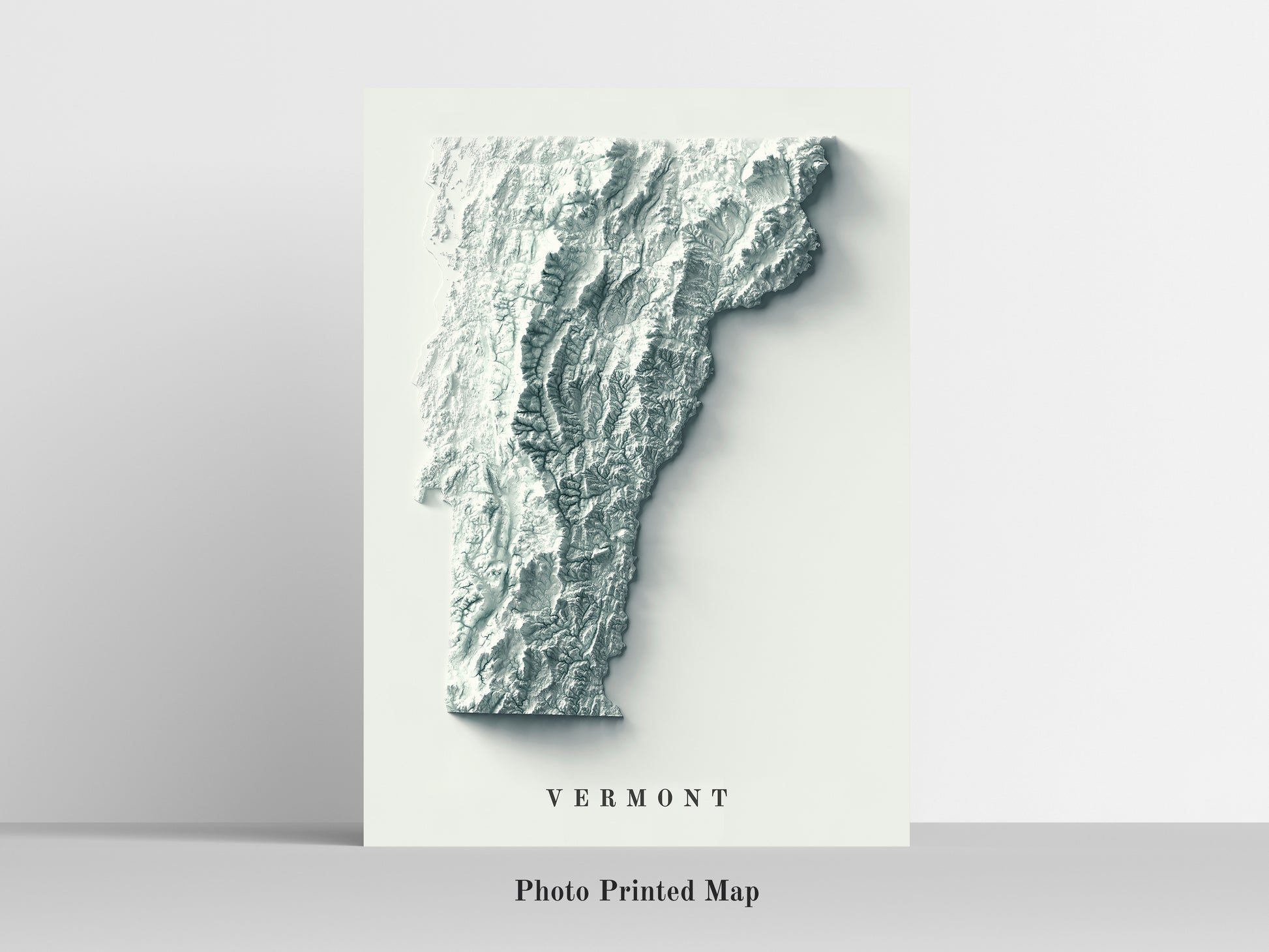 shaded vintage relief map of Vermont