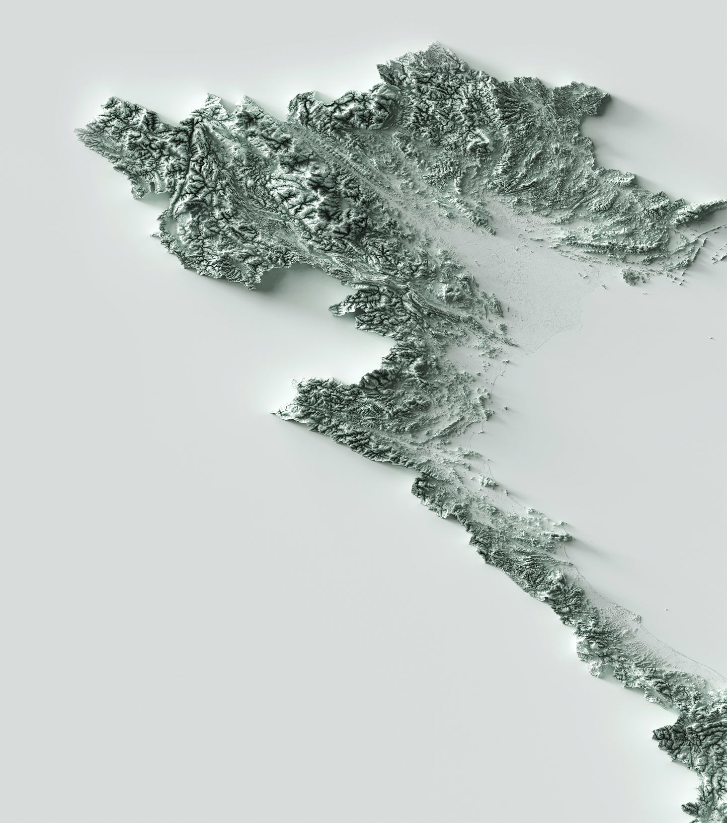 vintage shaded relief map of Vietnam