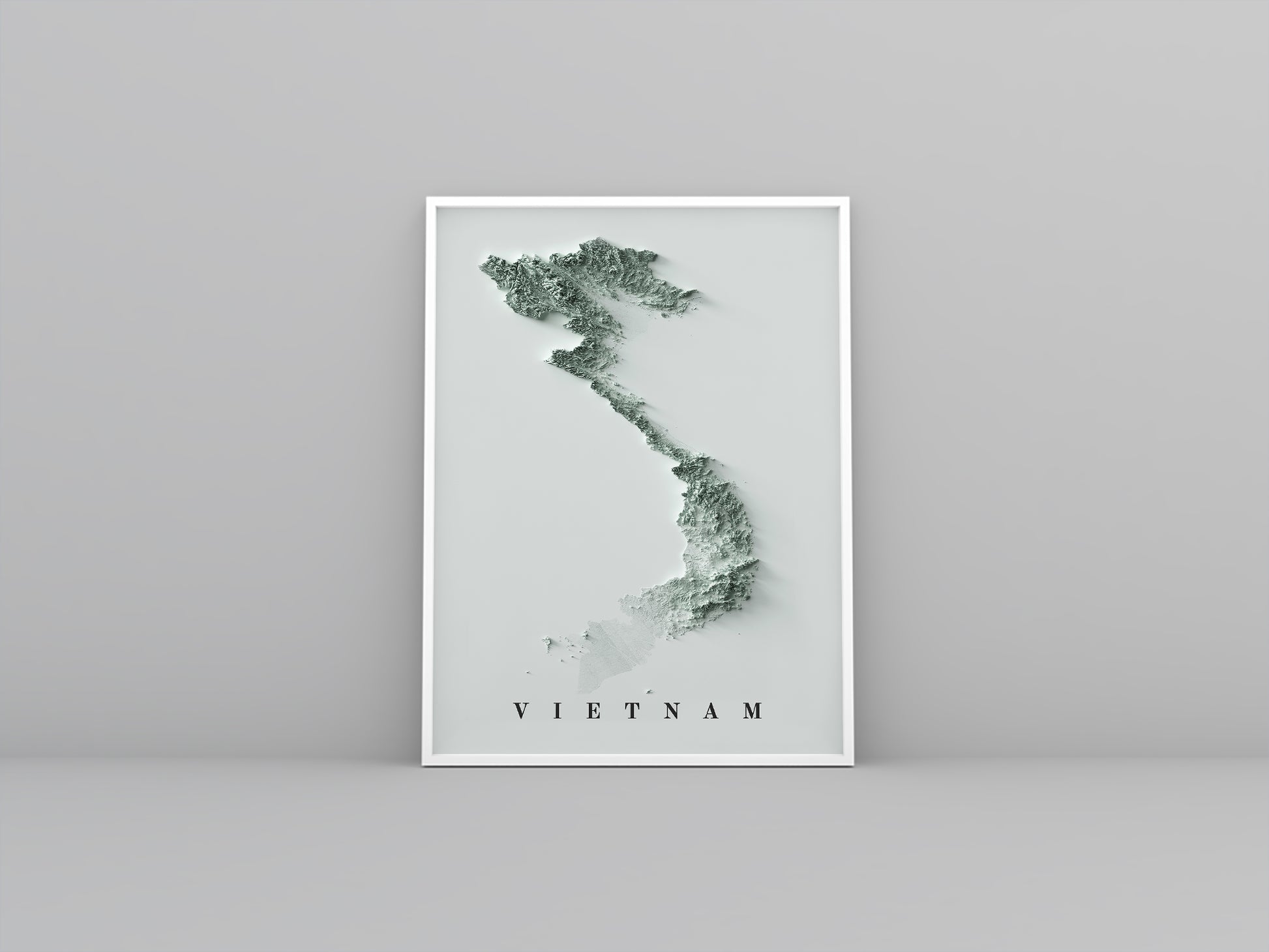 vintage shaded relief map of Vietnam