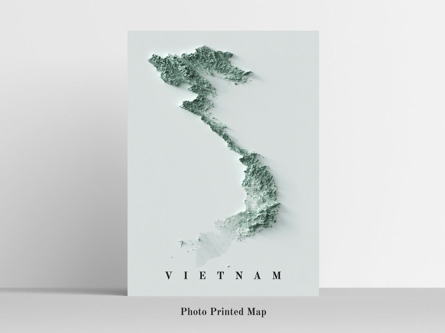 vintage shaded relief map of Vietnam