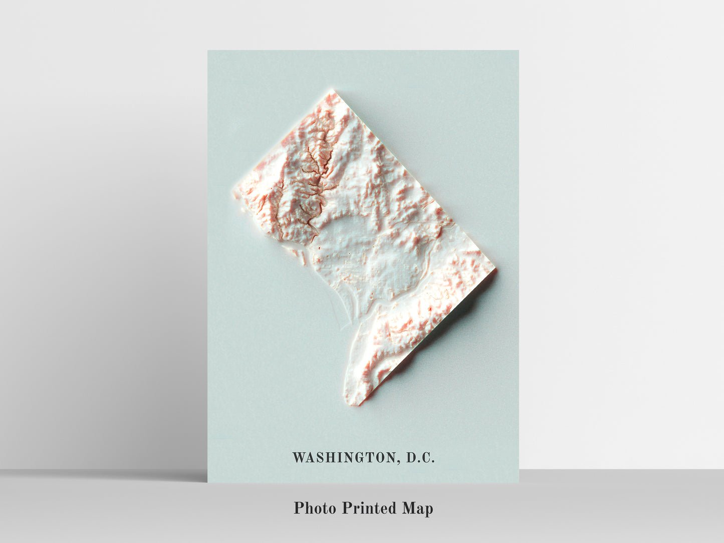 shaded vintage relief map of Washington DC, Columbia