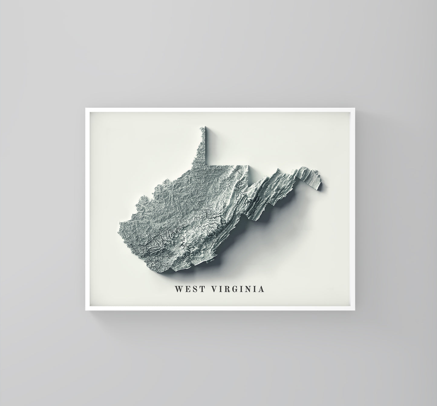 shaded vintage relief map of West Virginia