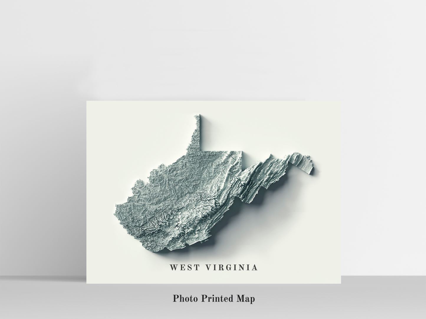 shaded vintage relief map of West Virginia