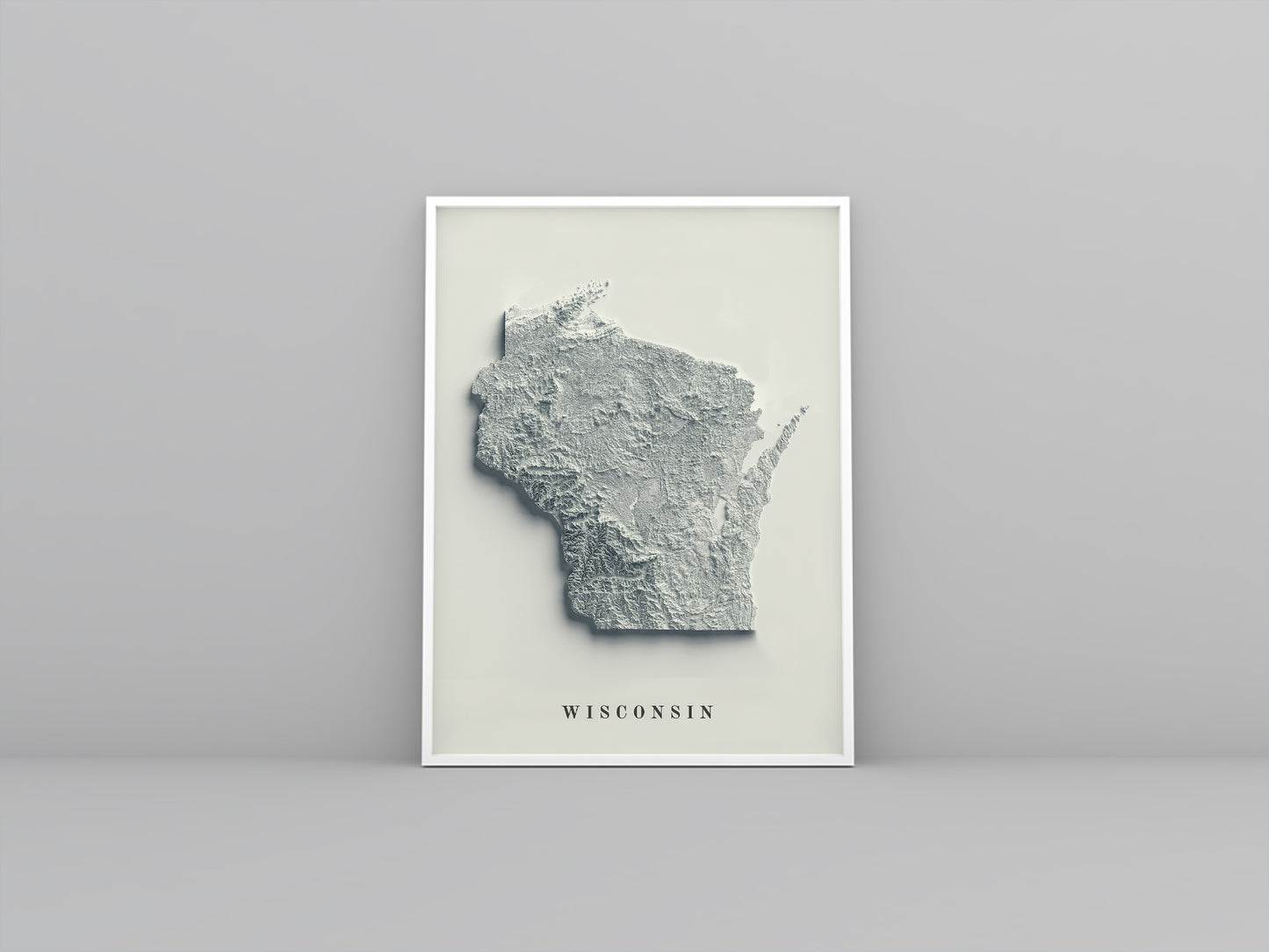 shaded vintage relief map of Wisconsin