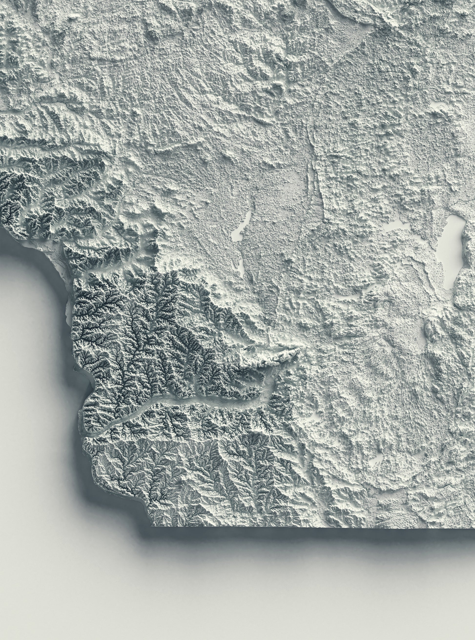 shaded vintage relief map of Wisconsin