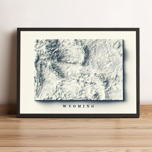 shaded vintage relief map of Wyoming