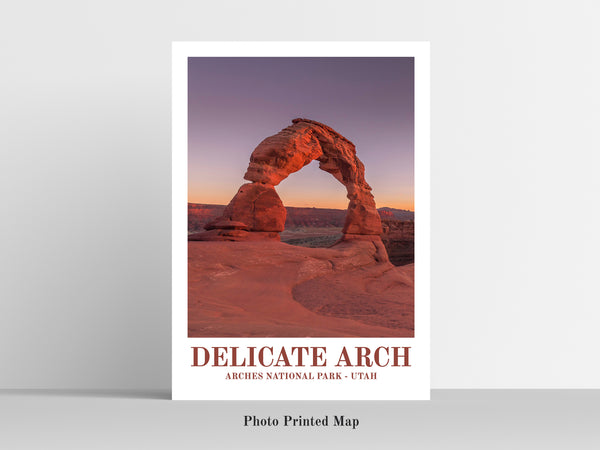 vintage travel poster of the arches national park