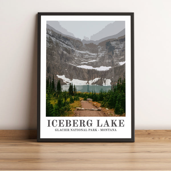 vintage travel poster of the glacier national park