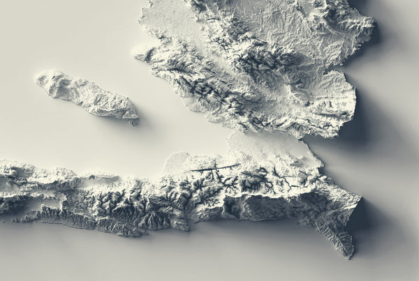 vintage shaded relief map of the haiti
